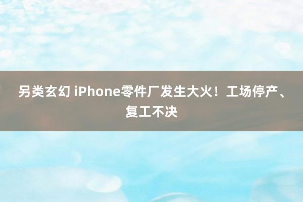 另类玄幻 iPhone零件厂发生大火！工场停产、复工不决