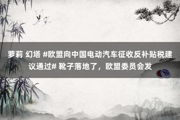 萝莉 幻塔 #欧盟向中国电动汽车征收反补贴税建议通过# 靴子落地了，欧盟委员会发