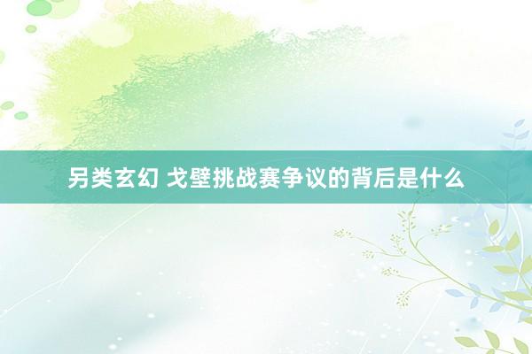 另类玄幻 戈壁挑战赛争议的背后是什么