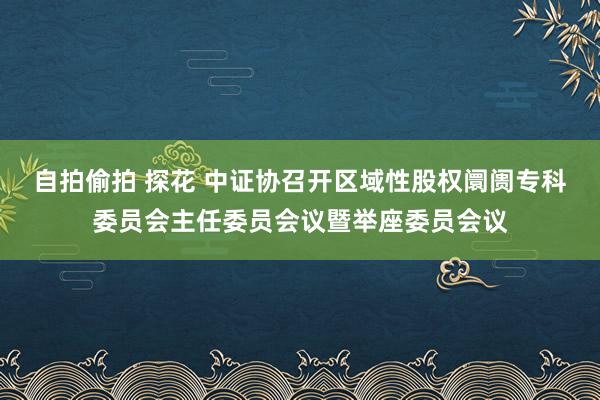 自拍偷拍 探花 中证协召开区域性股权阛阓专科委员会主任委员会议暨举座委员会议