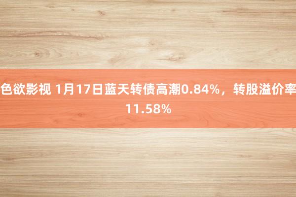 色欲影视 1月17日蓝天转债高潮0.84%，转股溢价率11.58%