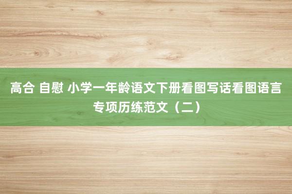 高合 自慰 小学一年龄语文下册看图写话看图语言专项历练范文（二）