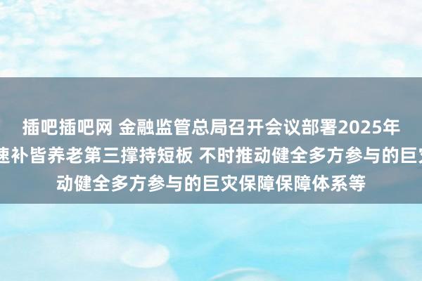 插吧插吧网 金融监管总局召开会议部署2025年重心任务 条目加速补皆养老第三撑持短板 不时推动健全多方参与的巨灾保障保障体系等