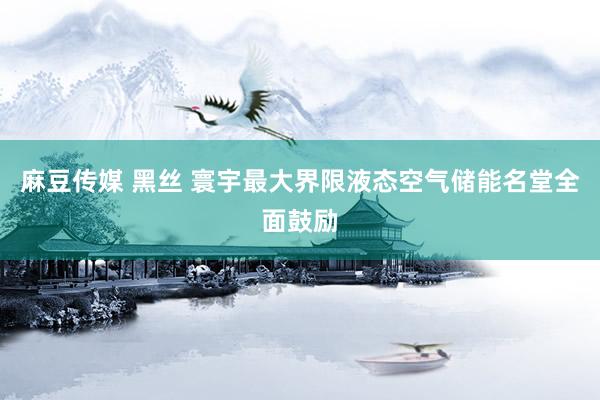麻豆传媒 黑丝 寰宇最大界限液态空气储能名堂全面鼓励