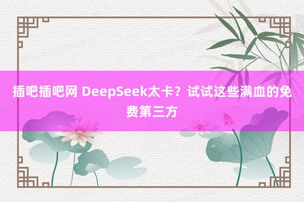插吧插吧网 DeepSeek太卡？试试这些满血的免费第三方