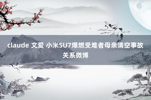 claude 文爱 小米SU7爆燃受难者母亲清空事故关系微博