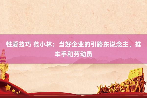 性爱技巧 范小林：当好企业的引路东说念主、推车手和劳动员