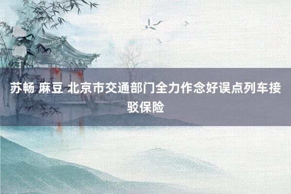 苏畅 麻豆 北京市交通部门全力作念好误点列车接驳保险