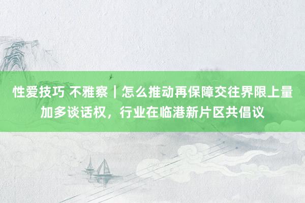 性爱技巧 不雅察｜怎么推动再保障交往界限上量加多谈话权，行业在临港新片区共倡议