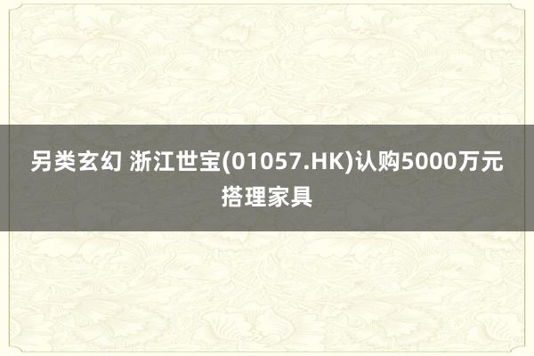 另类玄幻 浙江世宝(01057.HK)认购5000万元搭理家具