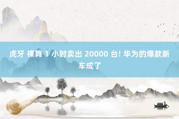 虎牙 裸舞 1 小时卖出 20000 台! 华为的爆款新车成了