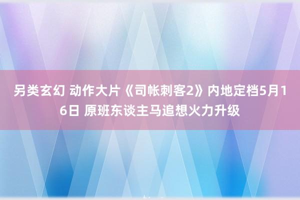 另类玄幻 动作大片《司帐刺客2》内地定档5月16日 原班东谈主马追想火力升级