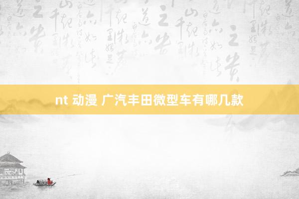 nt 动漫 广汽丰田微型车有哪几款