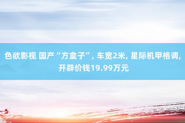 色欲影视 国产“方盒子”， 车宽2米， 星际机甲格调， 开辟价钱19.99万元