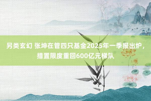 另类玄幻 张坤在管四只基金2025年一季报出炉，措置限度重回600亿元梯队
