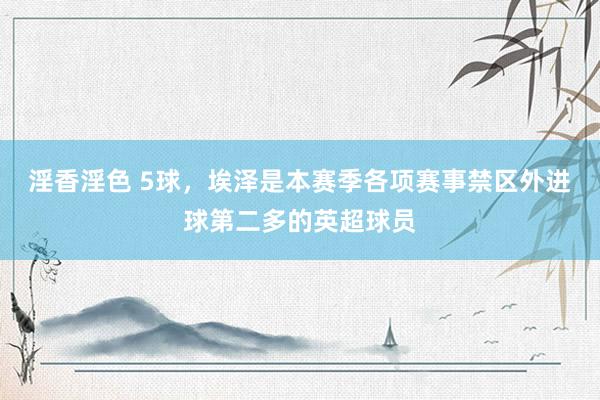 淫香淫色 5球，埃泽是本赛季各项赛事禁区外进球第二多的英超球员
