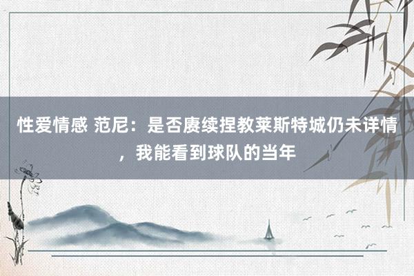 性爱情感 范尼：是否赓续捏教莱斯特城仍未详情，我能看到球队的当年